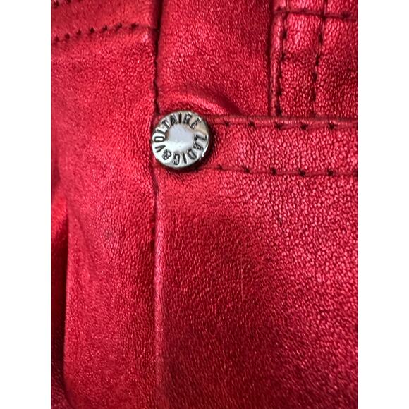 NWT Zadig & Voltaire RED Phlame Metallic Lamb Leather Pants *Rare! - Picture 6 of 15